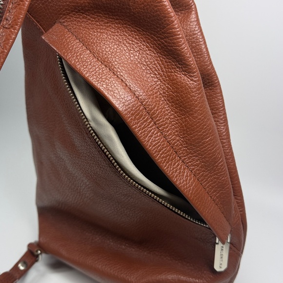 Valentina Italian Leather Backpack Purse Brown Pebbled Convertible Sling Bag - Picture 8 of 8